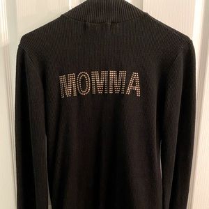 Maternity zip-up sweater